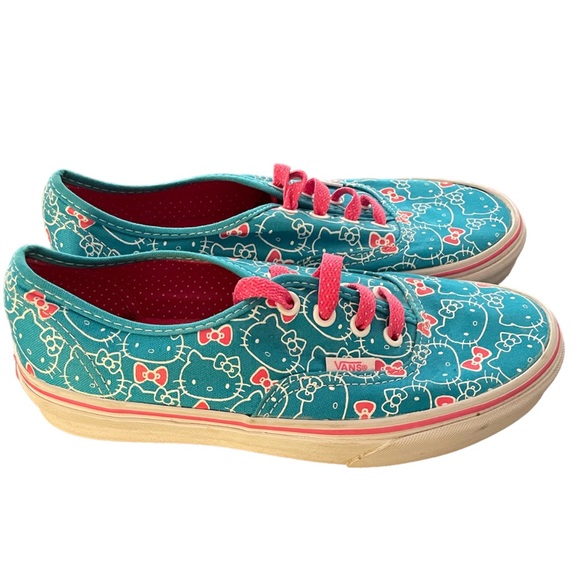 HELLO KITTY x VANS sneakers women’s 6.5 pink blue - Picture 2 of 7